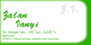 zalan vanyi business card